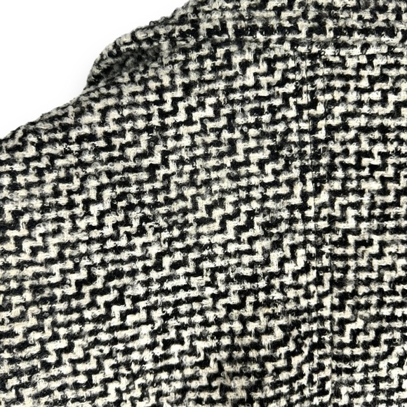 Calvin Klein Single Breasted Herringbone Wool Blend Walker Coat, Black/White, 14 - Picture 11 of 14